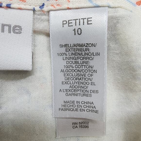 Vintage 90s Liz Claiborne Skirt Size 10 PETITE Linen A-Line Bow Office Preppy - Picture 4 of 9